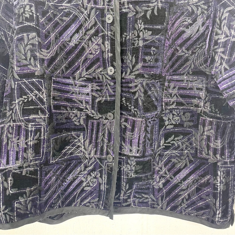 Patchwork Reversible Jacket Purple Black Brocade … - image 6
